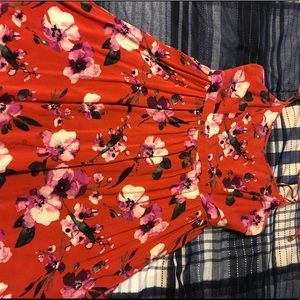 Red floral dress